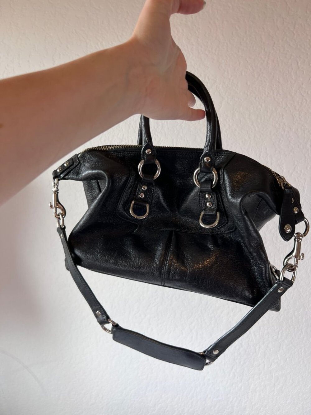 Y2K Coach Madison Sabrina Black Leather Purse Silver Hardware - Picture 2 of 12